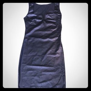 Leather look pencil dress